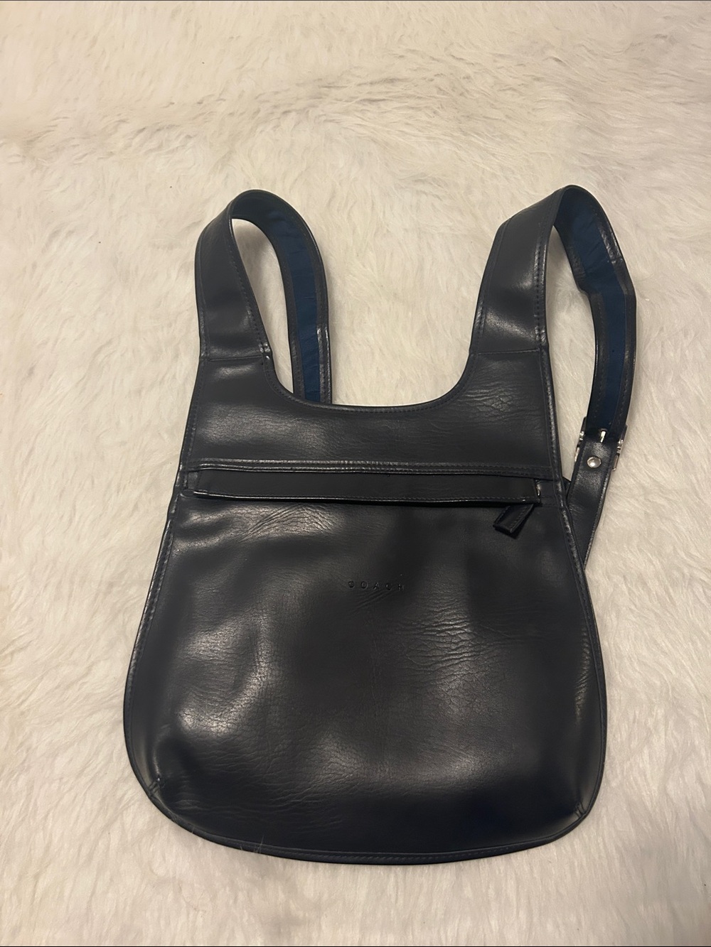 RARE Vtg Coach Hippie Slim Black Leather Backpack Bag